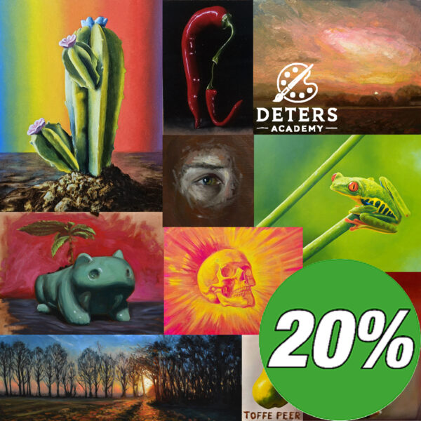 14 Lessen - Vervolg Cursus realistisch schilderen met olieverf met 20% korting